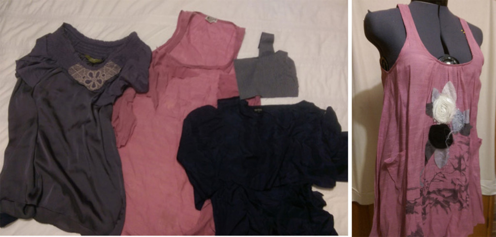 Michelle collected a number of garments that weren't being worn in current form